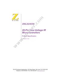 Z86L8808PSCR2607 Datasheet Cover