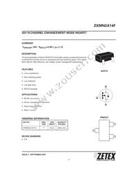 ZXMN2A14FTA Datasheet Cover