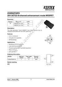 ZXMN2F30FHTA Datasheet Cover