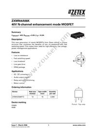 ZXMN4A06KTC Datasheet Cover