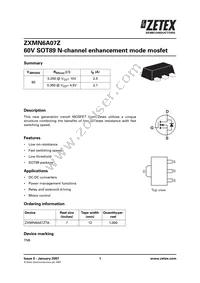 ZXMN6A07ZTA Datasheet Cover