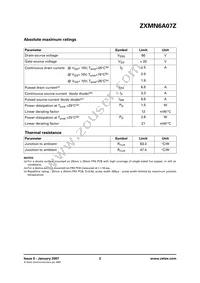 ZXMN6A07ZTA Datasheet Page 2