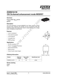 ZXMN7A11KTC Datasheet Cover