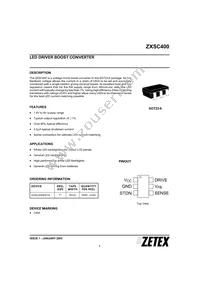 ZXSC400E6TA Datasheet Cover