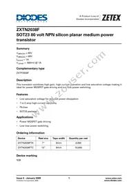 ZXTN2038FTA Datasheet Cover