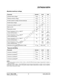 ZXTN25012EFHTA Datasheet Page 2