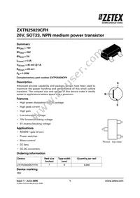 ZXTN25020CFH Datasheet Cover