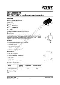 ZXTN25020DFHTA Datasheet Cover