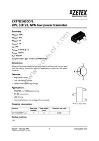ZXTN25020DFLTA Datasheet Cover