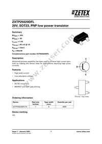 ZXTP25020DFLTA Datasheet Cover