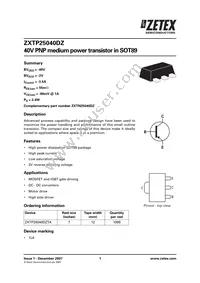 ZXTP25040DZTA Datasheet Cover